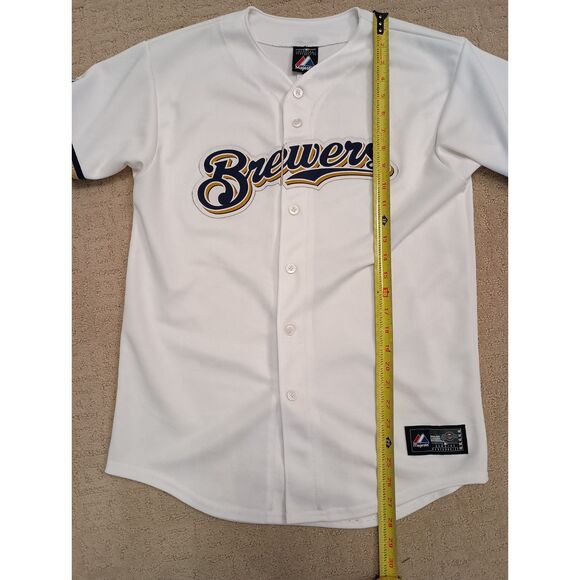 Majestic MLB Milwaukee Brewers Jersey Mens XL White Blank Short Sleeve - Picture 4 of 8